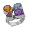 BALI LEGACY Amethyst And Multi Gemstone Mixed Shapes Ring In Sterling Silver 7.50 Grams 8.20 Ctw 2 BALI LEGACY Amethyst And Multi Gemstone Mixed Shapes Ring In Sterling Silver 7.50 Grams 8.20 Ctw -Jewelry store 7312725