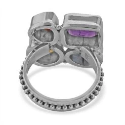 BALI LEGACY Amethyst And Multi Gemstone Mixed Shapes Ring In Sterling Silver 7.50 Grams 8.20 Ctw -Jewelry store 7312725 4