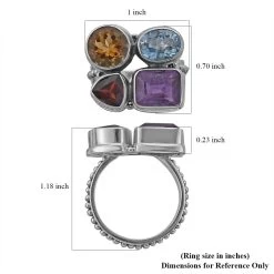 BALI LEGACY Amethyst And Multi Gemstone Mixed Shapes Ring In Sterling Silver 7.50 Grams 8.20 Ctw -Jewelry store 7312725 5