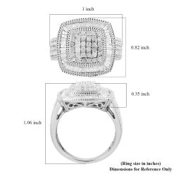 Diamond Ring In Platinum Over Sterling Silver 7.40 Grams 1.50 Ctw -Jewelry store 7313081 5