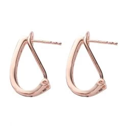 Natural Champagne Diamond Omega Clip Earrings In Vermeil Rose Gold Over Sterling Silver 1.00 Ctw -Jewelry store 7317439 3