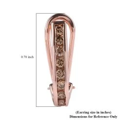 Natural Champagne Diamond Omega Clip Earrings In Vermeil Rose Gold Over Sterling Silver 1.00 Ctw -Jewelry store 7317439 4