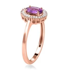 LUXORO 10K Rose Gold Premium Madagascar Purple Sapphire And G-H I3 Diamond Ring 2.40 Grams 1.00 Ctw -Jewelry store 7319261 4