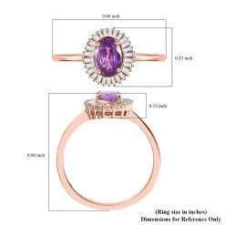 LUXORO 10K Rose Gold Premium Madagascar Purple Sapphire And G-H I3 Diamond Ring 2.40 Grams 1.00 Ctw -Jewelry store 7319261 6
