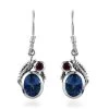 Artisan Crafted Brazilian Blue Petalite And Orissa Rhodolite Garnet Earrings In Sterling Silver 3.15 Ctw 1 Artisan Crafted Brazilian Blue Petalite And Orissa Rhodolite Garnet Earrings In Sterling Silver 3.15 Ctw -Jewelry store 7319524