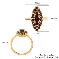 Mozambique Garnet Elongated Ring In Vermeil Yellow Gold Over Sterling Silver 1.65 Ctw -Jewelry store 7319604 5