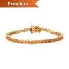 Premium Viceroy Spessartine Garnet Tennis Bracelet In Vermeil Yellow Gold Over Sterling Silver (6.50 In) 8.90 Grams 7.15 Ctw -Jewelry store 7320448
