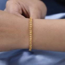 Premium Viceroy Spessartine Garnet Tennis Bracelet In Vermeil Yellow Gold Over Sterling Silver (6.50 In) 8.90 Grams 7.15 Ctw -Jewelry store 7320448 2