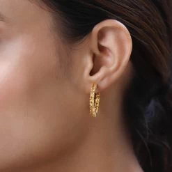 Premium Viceroy Spessartine Garnet Inside Out Hoop Earrings In Vermeil Yellow Gold Over Sterling Silver 5.50 Ctw -Jewelry store 7320542 2