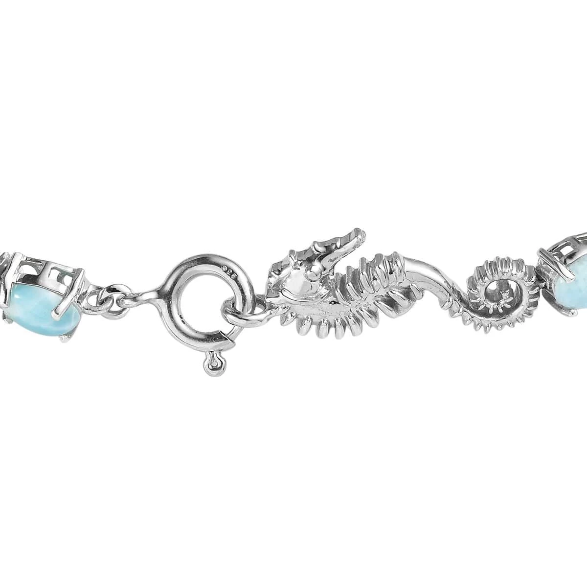 Larimar Tennis Bracelet In Platinum Over Sterling Silver (6.50 In) 17.10 Ctw 6 Larimar Tennis Bracelet In Platinum Over Sterling Silver (6.50 In) 17.10 Ctw - Image 4