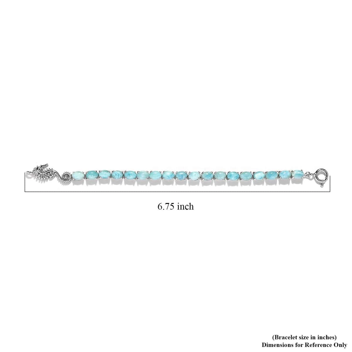 Larimar Tennis Bracelet In Platinum Over Sterling Silver (6.50 In) 17.10 Ctw 7 Larimar Tennis Bracelet In Platinum Over Sterling Silver (6.50 In) 17.10 Ctw - Image 5
