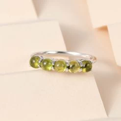 Premium Italian Natural Vesuvianite 5 Stone Ring In Platinum Over Sterling Silver 1.75 Ctw -Jewelry store 7322848 1