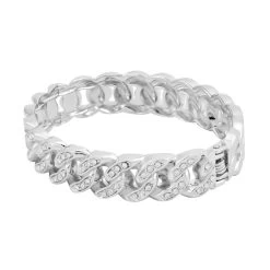 Austrian Crystal Curb Chain Bangle Bracelet In Silvertone (6.75 In) 13 Austrian Crystal Curb Chain Bangle Bracelet In Silvertone (6.75 In) -Jewelry store 7322879 4