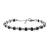 Thai Black Spinel Cluster Bracelet In Stainless Steel (6.50-8.00In) 4.75 Ctw | Tarnish-Free, Waterproof, Sweat Proof Jewelry