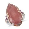 Natural Tanzanian Natronite And Multi Gemstone Ring In Vermeil Rose Gold And Platinum Over Sterling Silver 9.35 Grams 24.75 Ctw -Jewelry store 7325246