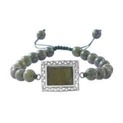 Connemara Marble Bracelet In Platinum Over Sterling Silver (7.25 In) 87.00 Ctw