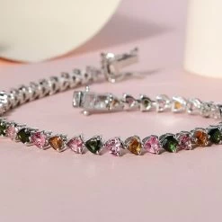 Multi-Tourmaline Tennis Bracelet In Platinum Over Sterling Silver (7.25 In) 8.50 Ctw 8 Multi-Tourmaline Tennis Bracelet In Platinum Over Sterling Silver (7.25 In) 8.50 Ctw -Jewelry store 7326734 1