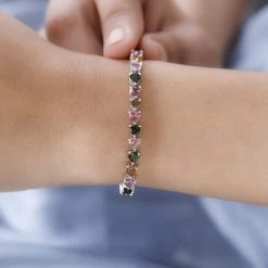 Multi-Tourmaline Tennis Bracelet In Platinum Over Sterling Silver (7.25 In) 8.50 Ctw 9 Multi-Tourmaline Tennis Bracelet In Platinum Over Sterling Silver (7.25 In) 8.50 Ctw -Jewelry store 7326734 2