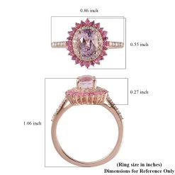 Premium Martha Rocha Kunzite And Multi Gemstone Floral Ring In Vermeil Rose Gold Over Sterling Silver 2.25 Ctw -Jewelry store 7327441 5