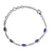 AAA Tanzanite And Moissanite Bracelet In Platinum Over Sterling Silver (6.50-8.0In) 2.75 Ctw