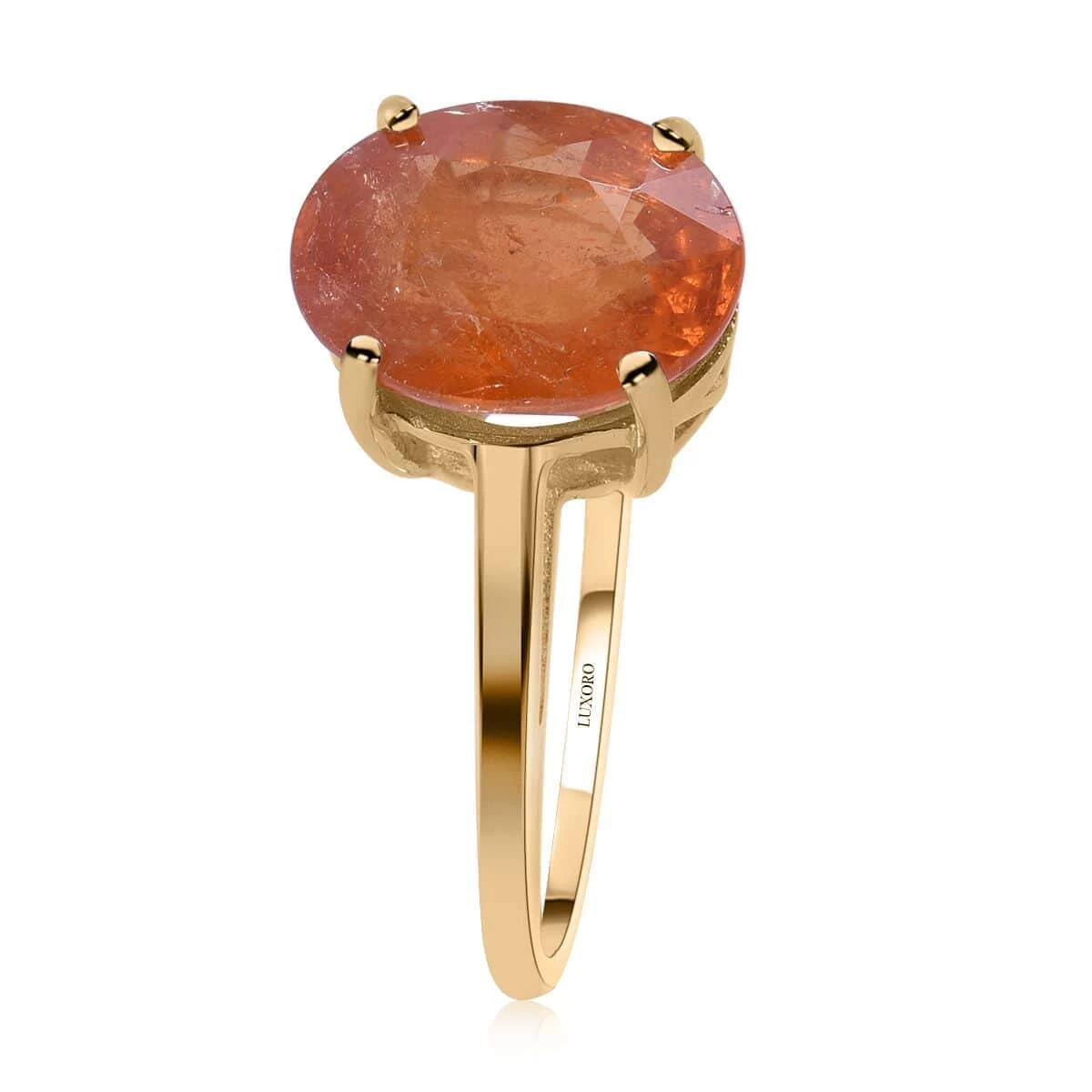 LUXORO 10K Yellow Gold Premium Viceroy Spessartine Garnet Solitaire Ring 2.90 Ctw 5 LUXORO 10K Yellow Gold Premium Viceroy Spessartine Garnet Solitaire Ring 2.90 Ctw - Image 3