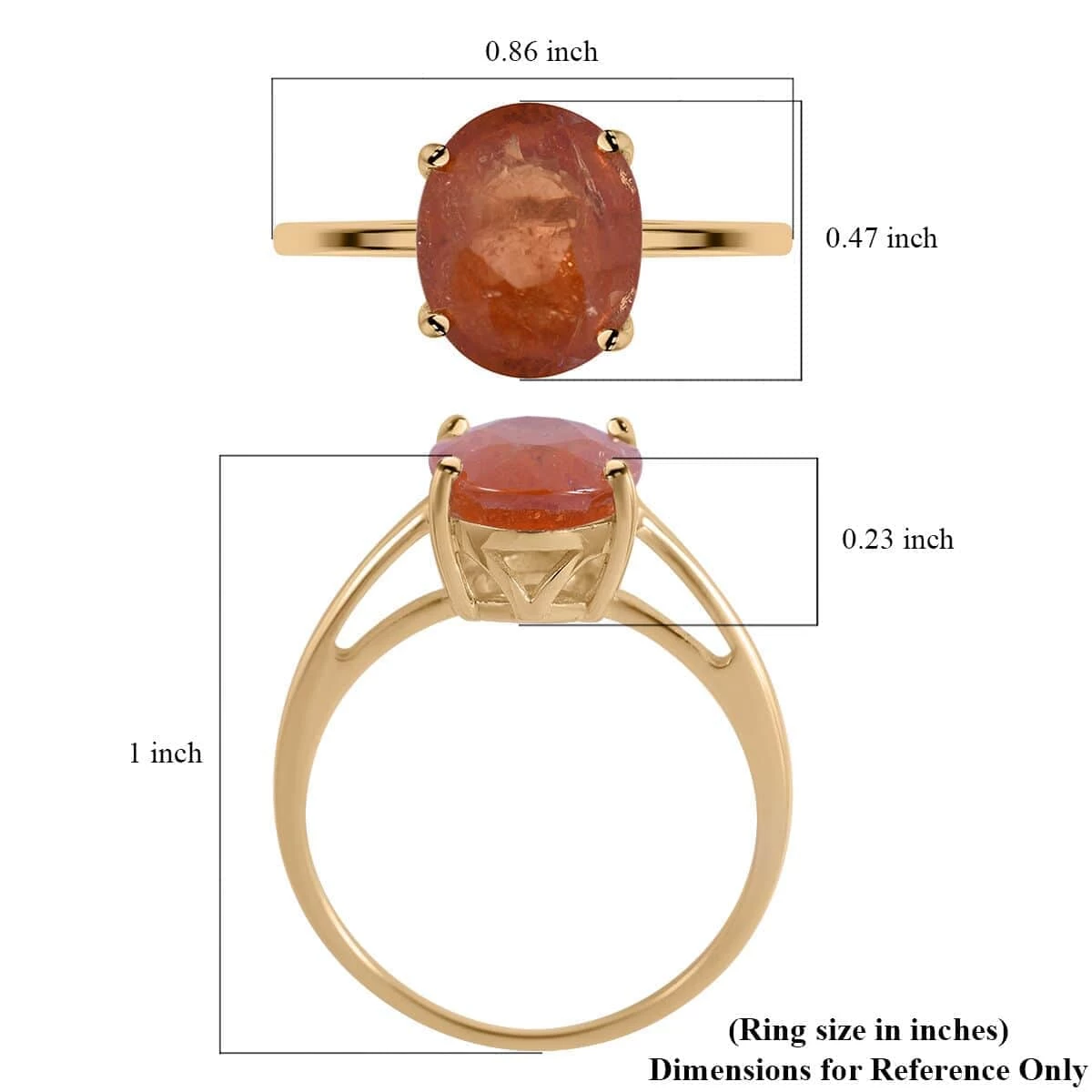 LUXORO 10K Yellow Gold Premium Viceroy Spessartine Garnet Solitaire Ring 2.90 Ctw 7 LUXORO 10K Yellow Gold Premium Viceroy Spessartine Garnet Solitaire Ring 2.90 Ctw - Image 5