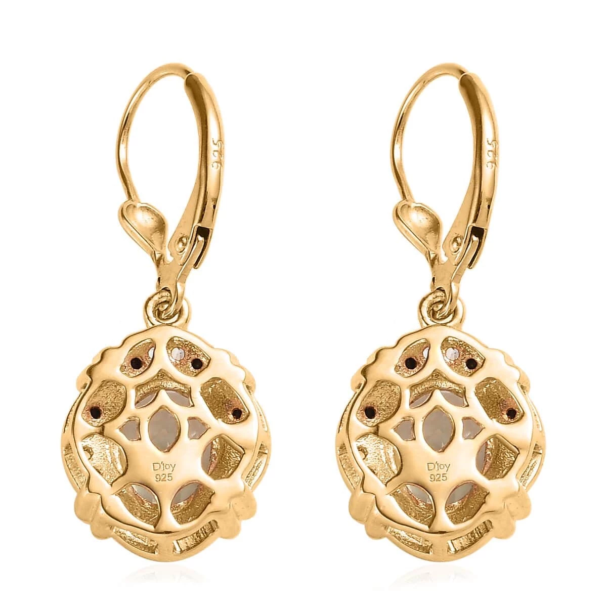 AAA Montezuma Prasiolite And Multi Gemstone Lever Back Earrings In Vermeil Yellow Gold Over Sterling Silver 4.10 Ctw 6 AAA Montezuma Prasiolite And Multi Gemstone Lever Back Earrings In Vermeil Yellow Gold Over Sterling Silver 4.10 Ctw - Image 4