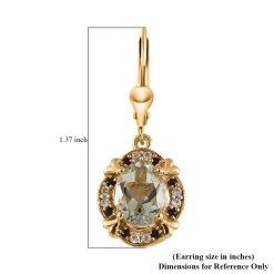 AAA Montezuma Prasiolite And Multi Gemstone Lever Back Earrings In Vermeil Yellow Gold Over Sterling Silver 4.10 Ctw 11 AAA Montezuma Prasiolite And Multi Gemstone Lever Back Earrings In Vermeil Yellow Gold Over Sterling Silver 4.10 Ctw -Jewelry store 7329565 4