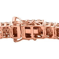 Natural Champagne Diamond Cluster Bracelet In Vermeil Rose Gold Over Sterling Silver (7.25 In) 17.80 Grams 9.00 Ctw 10 Natural Champagne Diamond Cluster Bracelet In Vermeil Rose Gold Over Sterling Silver (7.25 In) 17.80 Grams 9.00 Ctw -Jewelry store 7332983 3