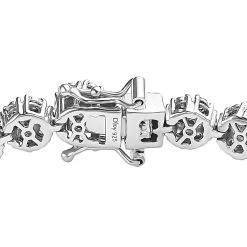 Diamond Bracelet In Platinum Over Sterling Silver (6.50 In) 1.00 Ctw -Jewelry store 7338608 3