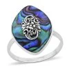 Abalone Shell Solitaire Ring In Sterling Silver -Jewelry store 7339865