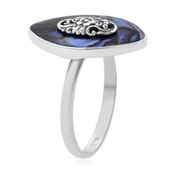 Abalone Shell Solitaire Ring In Sterling Silver -Jewelry store 7339865 3