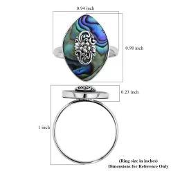 Abalone Shell Solitaire Ring In Sterling Silver -Jewelry store 7339865 5