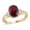 LUXORO 10K Yellow Gold Premium Natural Tanzanian Wine Garnet, Diamond Ring (2.50 G) 3.00 Ctw 2 LUXORO 10K Yellow Gold Premium Natural Tanzanian Wine Garnet, Diamond Ring (2.50 G) 3.00 Ctw -Jewelry store 7340961