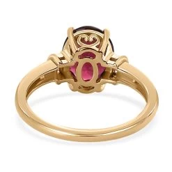 LUXORO 10K Yellow Gold Premium Natural Tanzanian Wine Garnet, Diamond Ring (2.50 G) 3.00 Ctw -Jewelry store 7340961 4