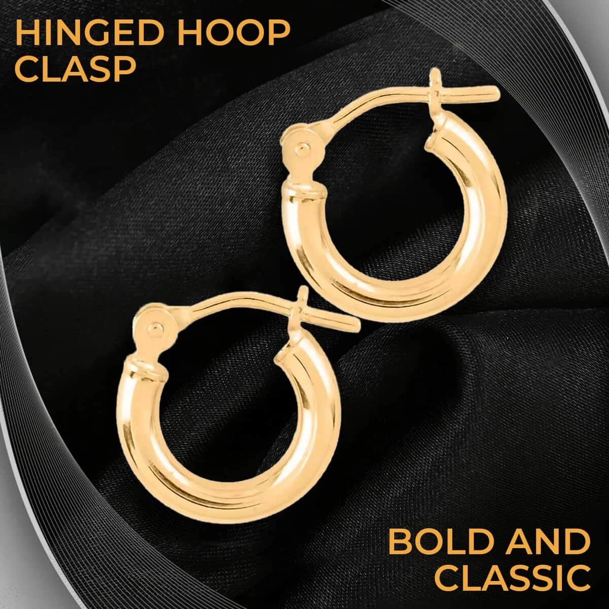 10K Yellow Gold Hoop Earrings, Gold Hoops, Gold Earrings, Gold Jewelry For Her, Hinged Hoop Earrings, Birthday Gift For Her 4 10K Yellow Gold Hoop Earrings, Gold Hoops, Gold Earrings, Gold Jewelry For Her, Hinged Hoop Earrings, Birthday Gift For Her - Image 2