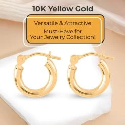 10K Yellow Gold Hoop Earrings, Gold Hoops, Gold Earrings, Gold Jewelry For Her, Hinged Hoop Earrings, Birthday Gift For Her 13 10K Yellow Gold Hoop Earrings, Gold Hoops, Gold Earrings, Gold Jewelry For Her, Hinged Hoop Earrings, Birthday Gift For Her -Jewelry store 7341353 3