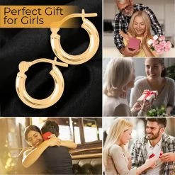 10K Yellow Gold Hoop Earrings, Gold Hoops, Gold Earrings, Gold Jewelry For Her, Hinged Hoop Earrings, Birthday Gift For Her 14 10K Yellow Gold Hoop Earrings, Gold Hoops, Gold Earrings, Gold Jewelry For Her, Hinged Hoop Earrings, Birthday Gift For Her -Jewelry store 7341353 4