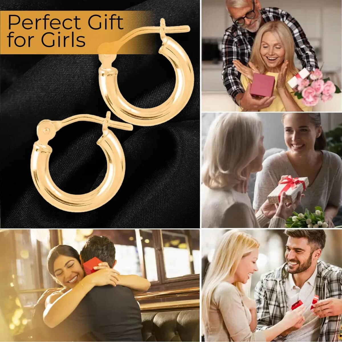 10K Yellow Gold Hoop Earrings, Gold Hoops, Gold Earrings, Gold Jewelry For Her, Hinged Hoop Earrings, Birthday Gift For Her 7 10K Yellow Gold Hoop Earrings, Gold Hoops, Gold Earrings, Gold Jewelry For Her, Hinged Hoop Earrings, Birthday Gift For Her - Image 5