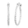 14K White Gold Diamond-Cut Hoop Earrings 1.80 Grams -Jewelry store 7341369