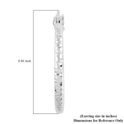 14K White Gold Diamond-Cut Hoop Earrings 1.80 Grams -Jewelry store 7341369 2