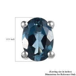 London Blue Topaz Stud Earrings In Platinum Over Sterling Silver 1.90 Ctw -Jewelry store 7343286 4