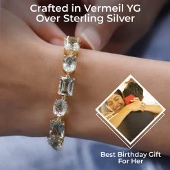 AAA Montezuma Prasiolite Bracelet In Vermeil YG Over Sterling Silver (7.25 In) (12.15 G) 41.00 Ctw 9 AAA Montezuma Prasiolite Bracelet In Vermeil YG Over Sterling Silver (7.25 In) (12.15 G) 41.00 Ctw -Jewelry store 7343632 2