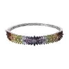 Tanzanite And Multi Gemstone Bangle Bracelet In Platinum Over Sterling Silver (8 In)11.65 Ctw -Jewelry store 7343640