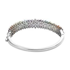 Multi Gemstone Bangle Bracelet In Platinum Over Sterling Silver (6.50 In) 11.00 Ctw -Jewelry store 7343689 4
