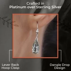 AAA Montezuma Prasiolite Earrings In Platinum Over Sterling Silver, Solitaire Earrings, Dangle Drop Earrings 5.40 Ctw -Jewelry store 7344024 2