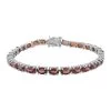 Red Zircon Tennis Bracelet In Platinum Over Sterling Silver, Silver Tennis Bracelet, Anniversary Gifts (8.00 In) 21.75 Ctw -Jewelry store 7344771