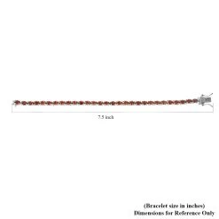 Red Zircon Tennis Bracelet In Platinum Over Sterling Silver, Silver Tennis Bracelet, Anniversary Gifts (8.00 In) 21.75 Ctw -Jewelry store 7344771 3