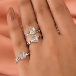Artisan Crafted Polki Diamond Set Of 3 Ring In Sterling Silver 0.75 Ctw -Jewelry store 7344835 2