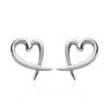 Platinum Over Sterling Silver Heart Earrings (2 G)
